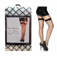Medias Fence Net Thigh Highs - One Size - Black - Cake Sex Shop