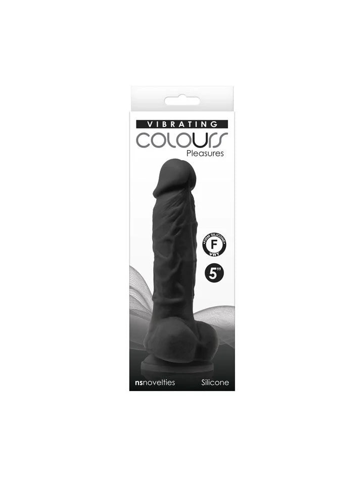 Dildo Colours Pleasures Vibrating 5" - Black - Cake Sex Shop