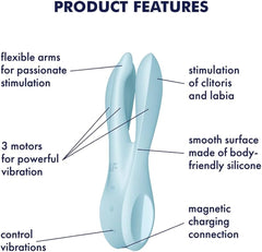 Vibrador Satisfyer Threesome 1 - Blue - Cake Sex Shop 2 3