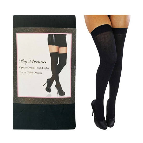 Medias Opaque Thigh Highs - One Size - Black - Cake Sex Shop