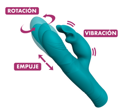 Vibrador Rotating Aqua Bunny - Rosa - Cake Sex Shop 2 3