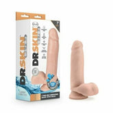 Dildo Dr. Skin Glide - 18 cm Self Lubricating Dildo with Balls - Vanilla - Cake Sex Shop