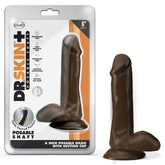 Dildo Dr. Skin Plus - 15 cm Posable Dildo with Balls - Chocolate - Cake Sex Shop