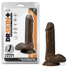 Dildo Dr. Skin Plus - 15 cm Posable Dildo with Balls - Chocolate - Cake Sex Shop