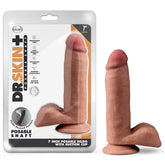 Dildo Dr. Skin Plus - 18 cm Posable Dildo with Balls - Mocha - Cake Sex Shop