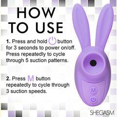 Succionador Shegasm Sucky Bunny Clit Stimulator Purple - Cake Sex Shop 2 3