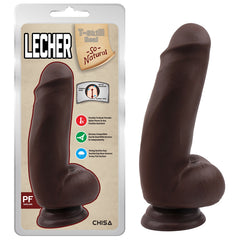 Dildo T-Skin Real Leacher - 18 cm - Dark - Cake Sex Shop