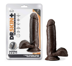 Dildo Dr. Skin Plus - 18 cm Posable Dildo with Balls