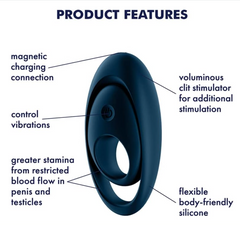 Anillo Satisfyer Glorious Duo Ring - Dark Blue - Cake Sex Shop 2 3