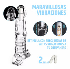 Extensión Clear Vibrating Penis Pro - Cake Sex Shop 2 3 4