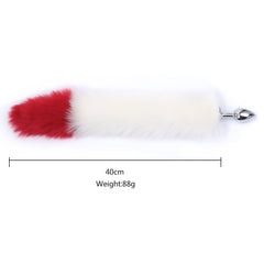 Colita Fox Faux Fur - White Red - Cake Sex Shop 2 3