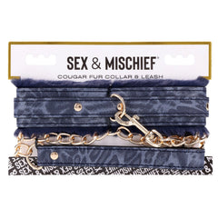 Collar Cougar Fur Collar & Leash - Cake Sex Shop 2