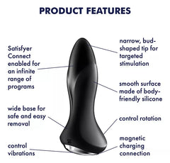 Plug Anal Satisfyer Rotator Plug 1+ Black - Cake Sex Shop 2