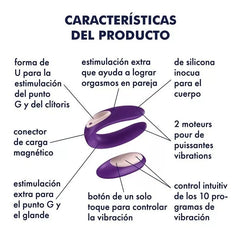 Vibrador Satisfyer Double Plus Remote Partner Vibrator-Purple - Cake Sex Shop 2 3