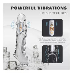 Extensión Clear Vibrating Penis Pro Maxx - Cake Sex Shop 2 3