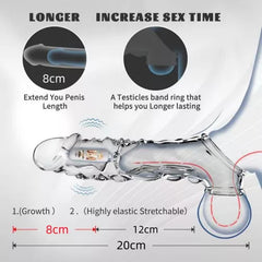 Extensión Clear Vibrating Penis Pro Maxx - Cake Sex Shop 2 3 4