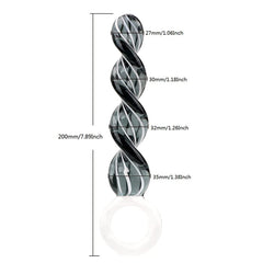 Dildo Black Glass Twirling Plug - 20 cm 1