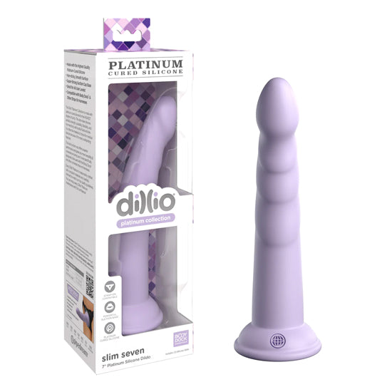 Dildo Dillio Platinum - 18 cm Slim Seven – Purple - Cake Sex Shop