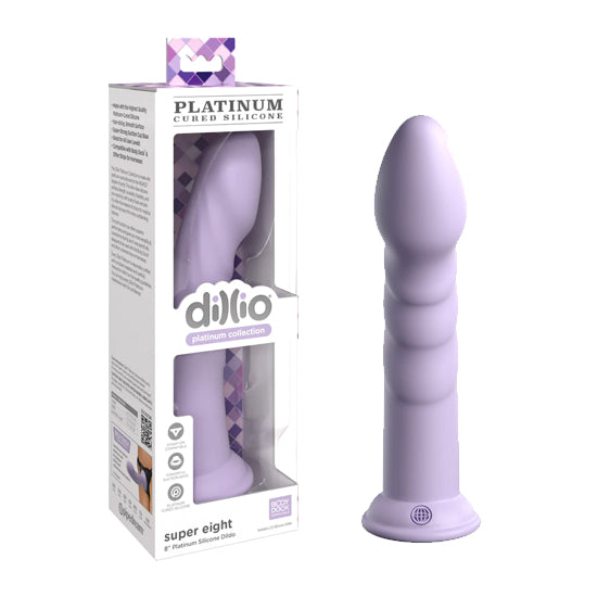 Dildo Dillio Platinum - 20 cm Super Eight – Purple - Cake Sex Shop