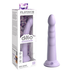 Dildo Dillio Platinum - 18 cm Slim Seven – Purple - Cake Sex Shop
