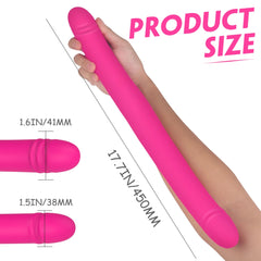 Dildo Doble con vibracion y empuje tamaño