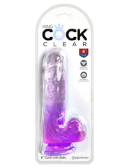 Dildo King Cock Clear 15 cm Cock - Purple