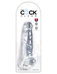 Dildo King Cock Clear 20 cm Cock with Balls