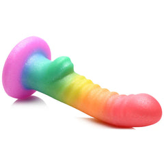 Dildo Simply Sweet Ribbed Rainbow Dildo - 16 cm