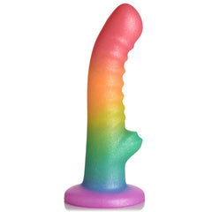 Dildo Simply Sweet Ribbed Rainbow Dildo - 16 cm