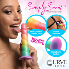 Dildo Simply Sweet Swirl Rainbow Dildo - 16 cm