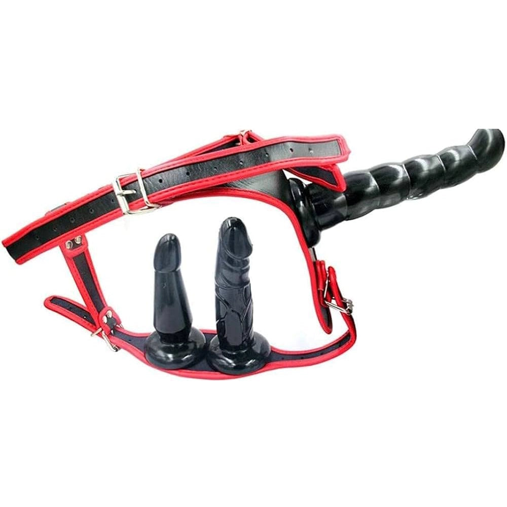 Dildo arnés Triple Pleasure Strap On 18 cm 1