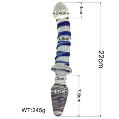 Dildo Double Pleasure Glass - 14 cm + Plug - Cake Sex Shop 2 3