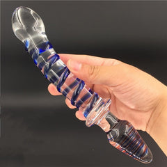 Dildo Double Pleasure Glass - 14 cm + Plug - Cake Sex Shop 2