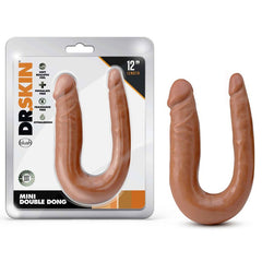 Dildo Doble Dr. Skin Mini Double Dong - Mocha - Cake Sex Shop