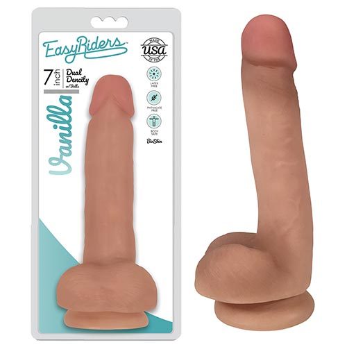 Dildo Easy Riders - 18 cm Slim Bioskin Dong With Balls – Flesh - Cake Sex Shop