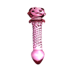 Dildo Pink Glass Flower - 15 cm - Cake Sex Shop