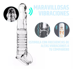 Extensión Clear Vibrating Penis Basic - Cake Sex Shop 2 3