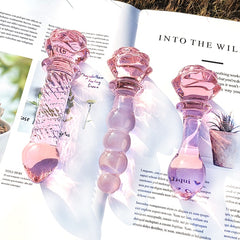 Dildo Pink Glass Flower Plug - 14 cm - Cake Sex Shop 2 3