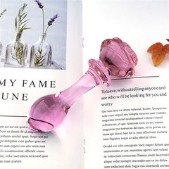 Dildo Pink Glass Flower Plug - 14 cm - Cake Sex Shop 2