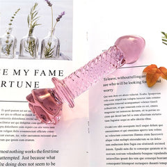 Dildo Pink Glass Flower - 15 cm - Cake Sex Shop 2