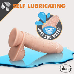 Dildo Dr. Skin Glide - 18 cm Self Lubricating Dildo with Balls - Vanilla - Cake Sex Shop 2 3 4