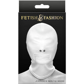 Mascara Zippered Mouth Hood Fetish Fashion - Blanco