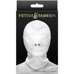 Mascara Zippered Mouth Hood Fetish Fashion - Blanco