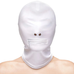 Mascara Zippered Mouth Hood Fetish Fashion - Blanco