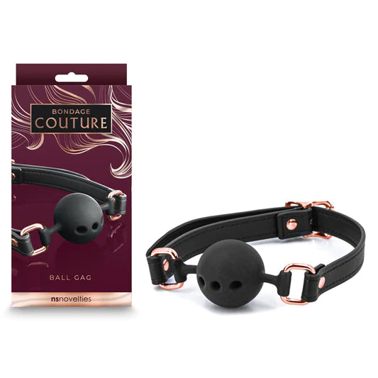 Mordaza Bondage Couture Ball Gag Black - Cake Sex Shop