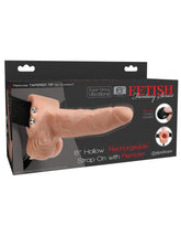 Dildo Fetish Fantasy 15 cm Hollow Rechargeable Strap- Flesh - Cake Sex Shop
