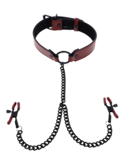 Pezonera Saffron Collar with Nipple Clamps - Cake Sex Shop 2