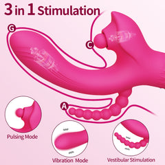 Vibrador Pink Triple Treat - Cake Sex Shop 2 3