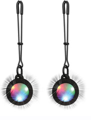 Pinzas Pezones Light Up Black Tweezer Nipple Clamps