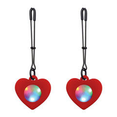 Pinzas Pezones Light Up Red Heart Nipple Clamps